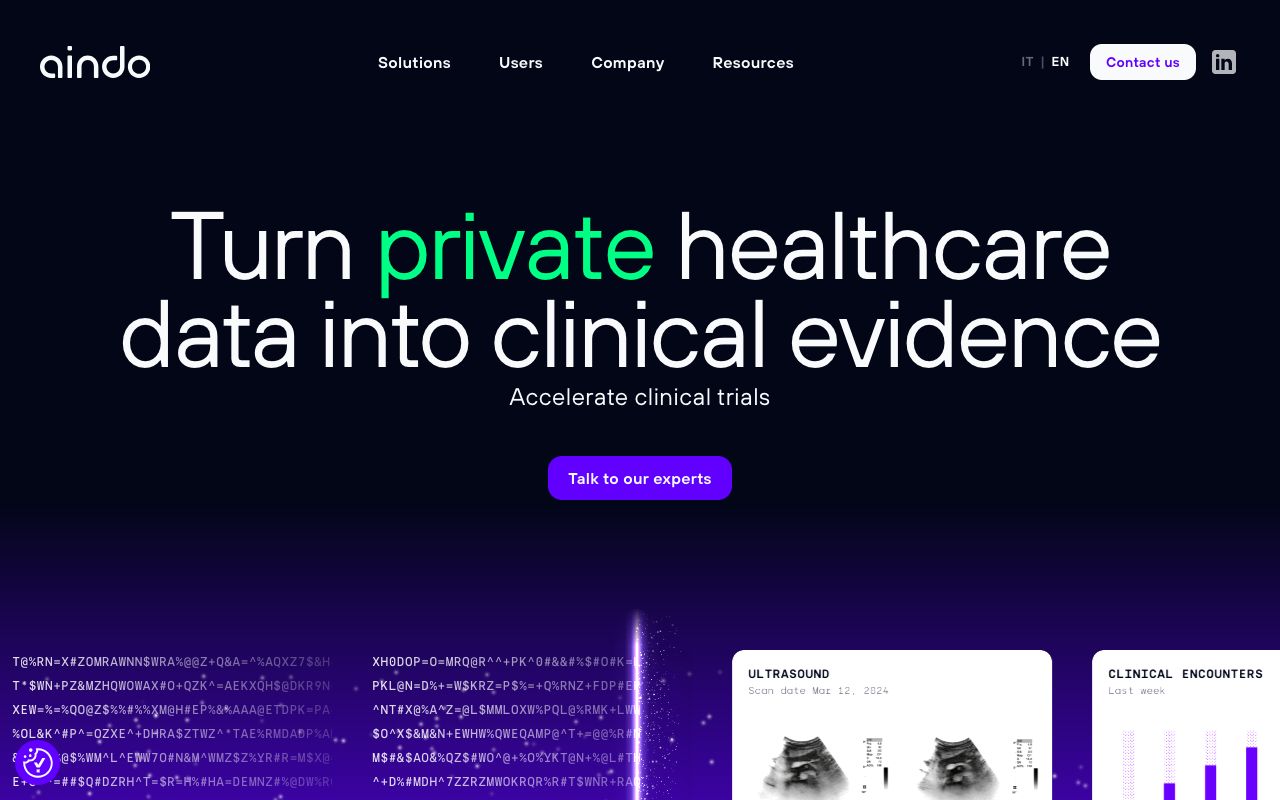 Aindo homepage