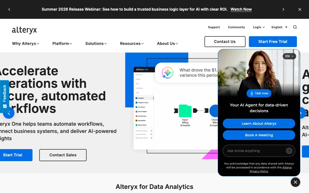 Alteryx homepage