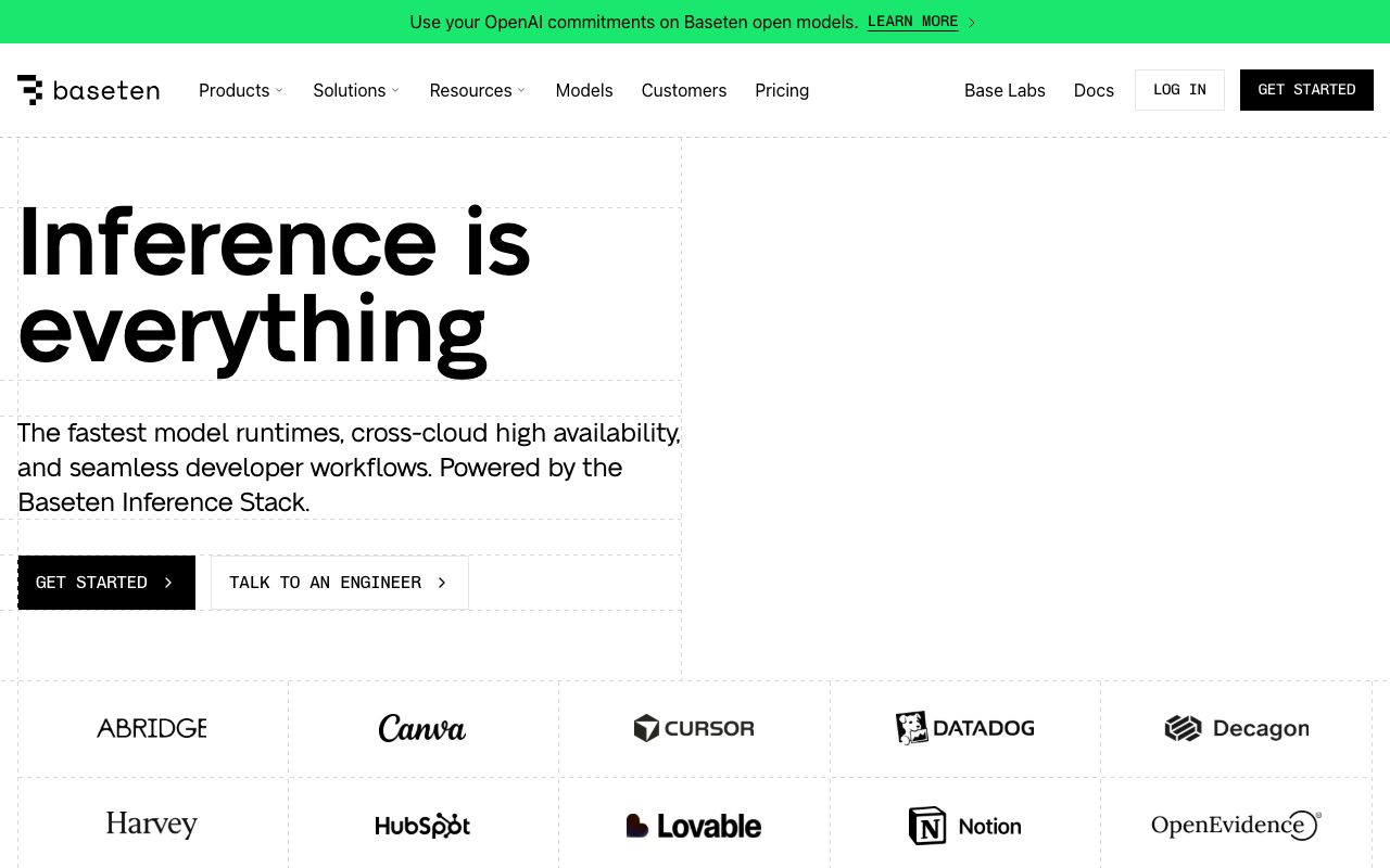 Baseten homepage