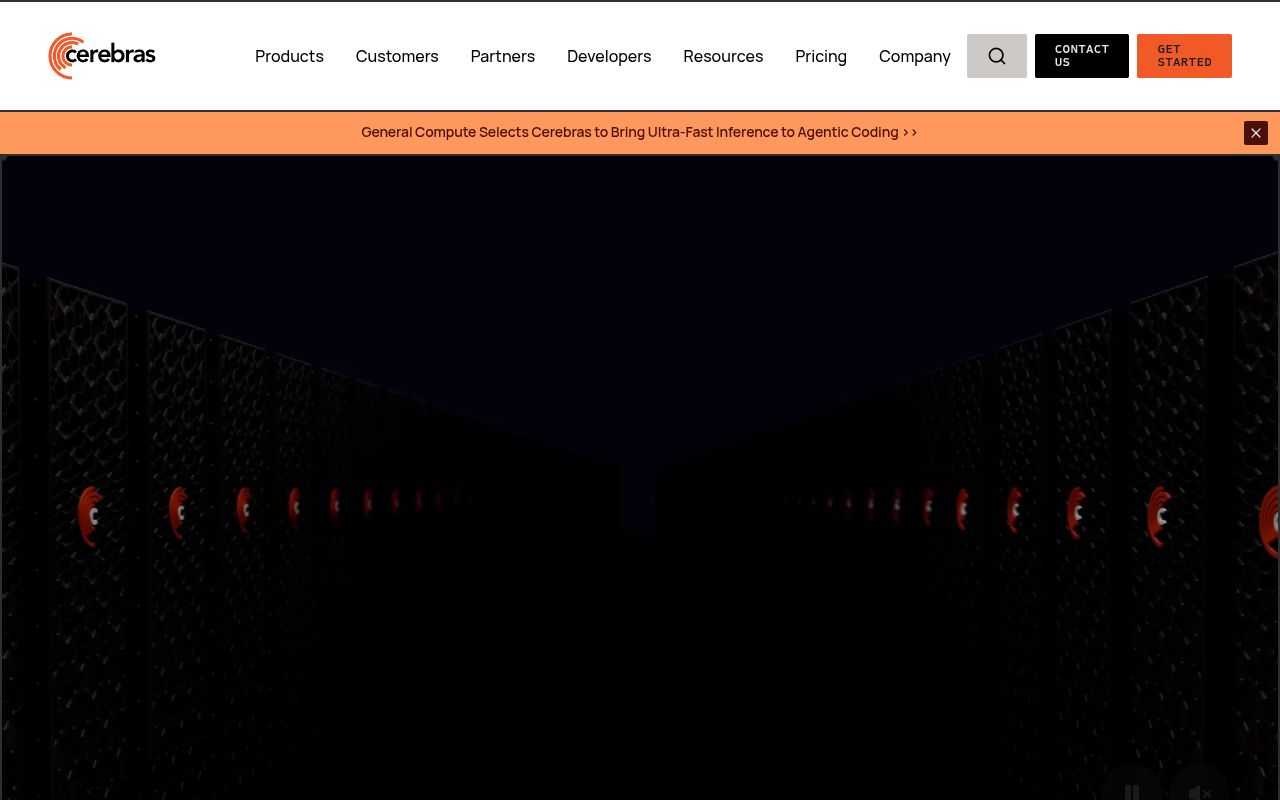 Cerebras homepage