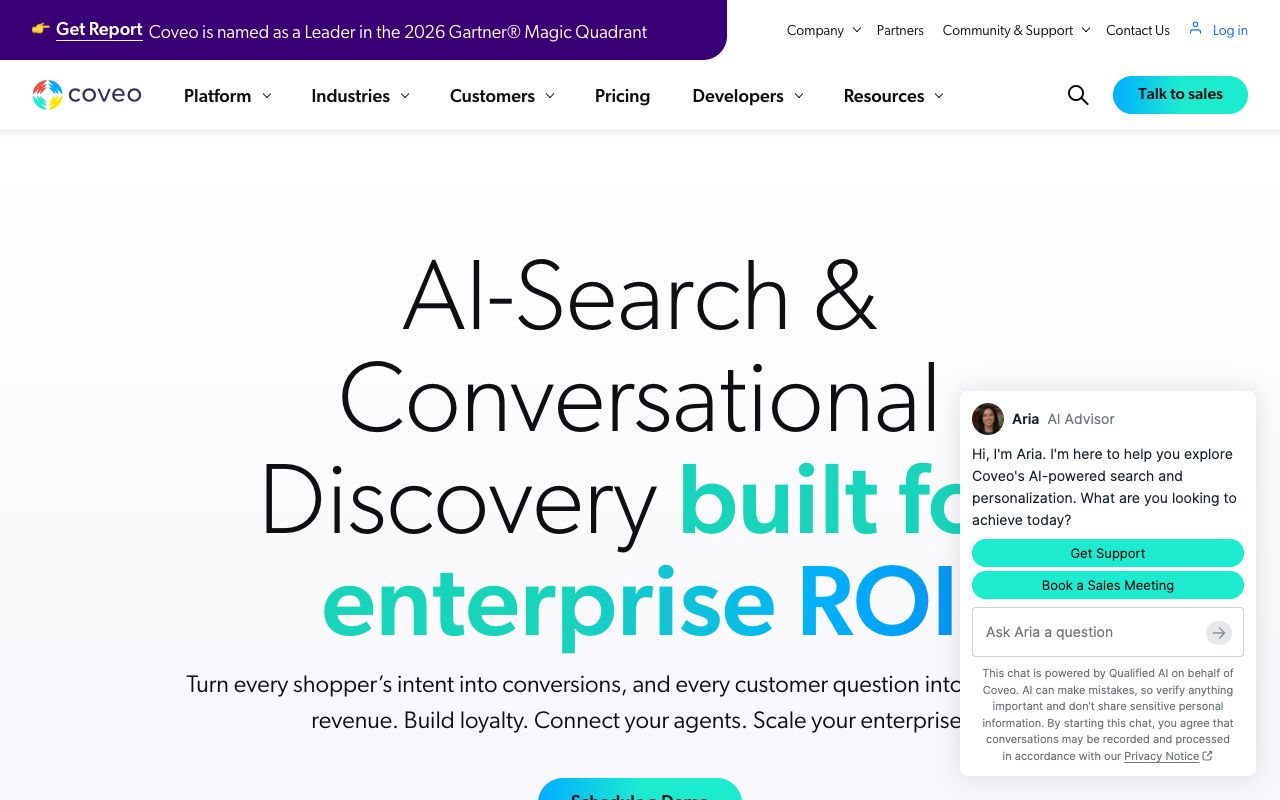 Coveo homepage