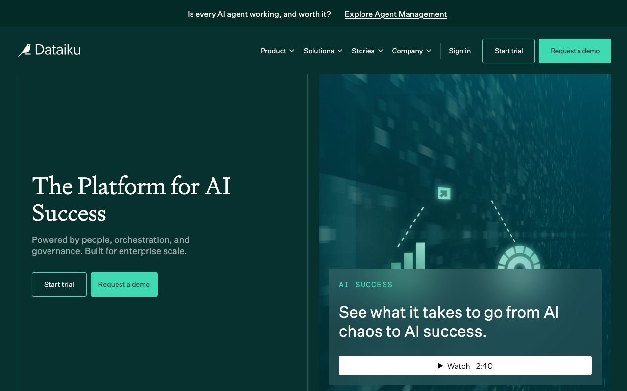 Dataiku homepage