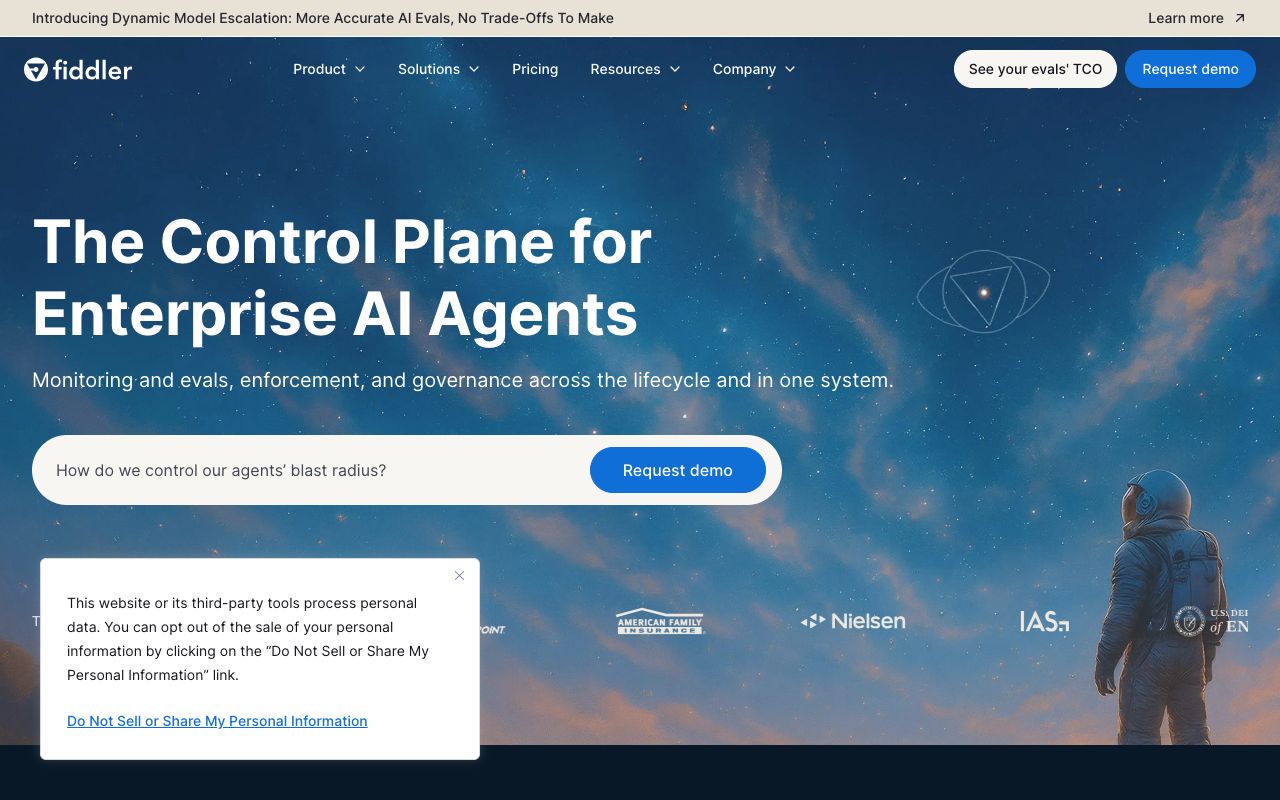 Fiddler AI homepage