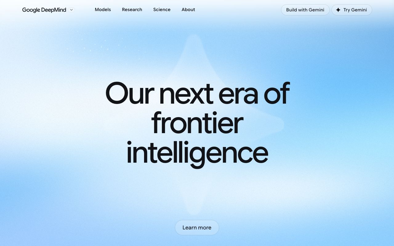 Google DeepMind homepage