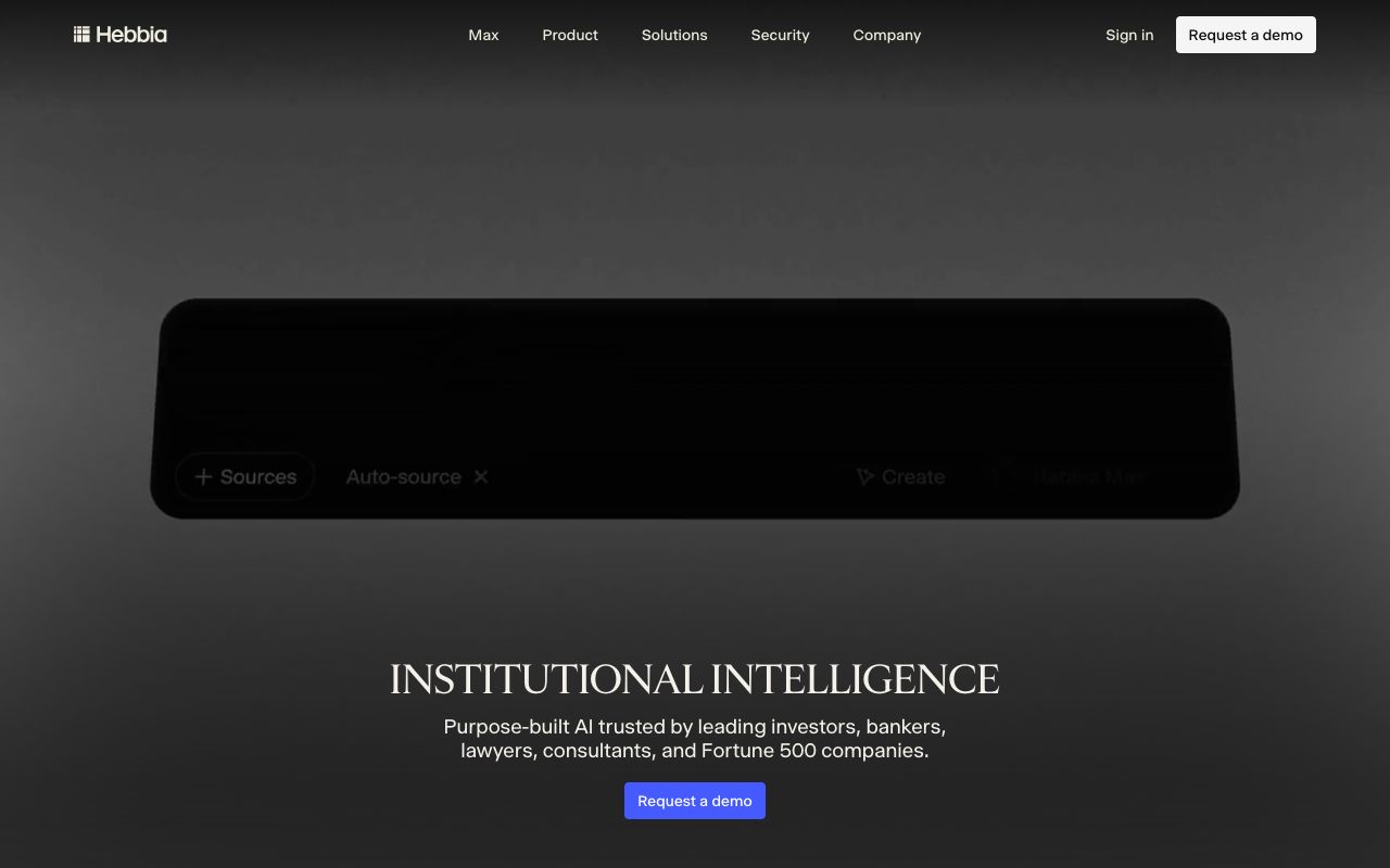 Hebbia homepage