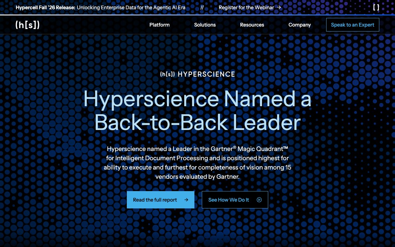 Hyperscience homepage