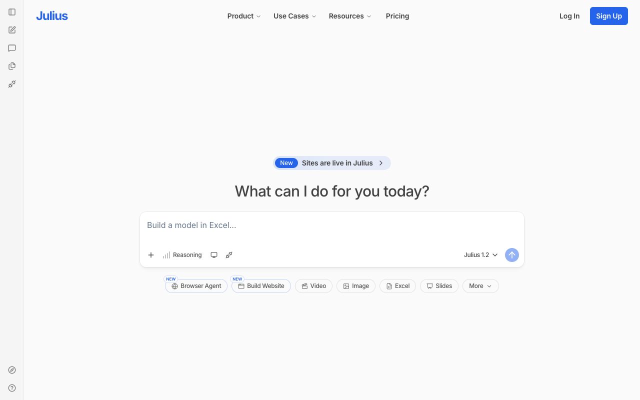 Julius AI homepage