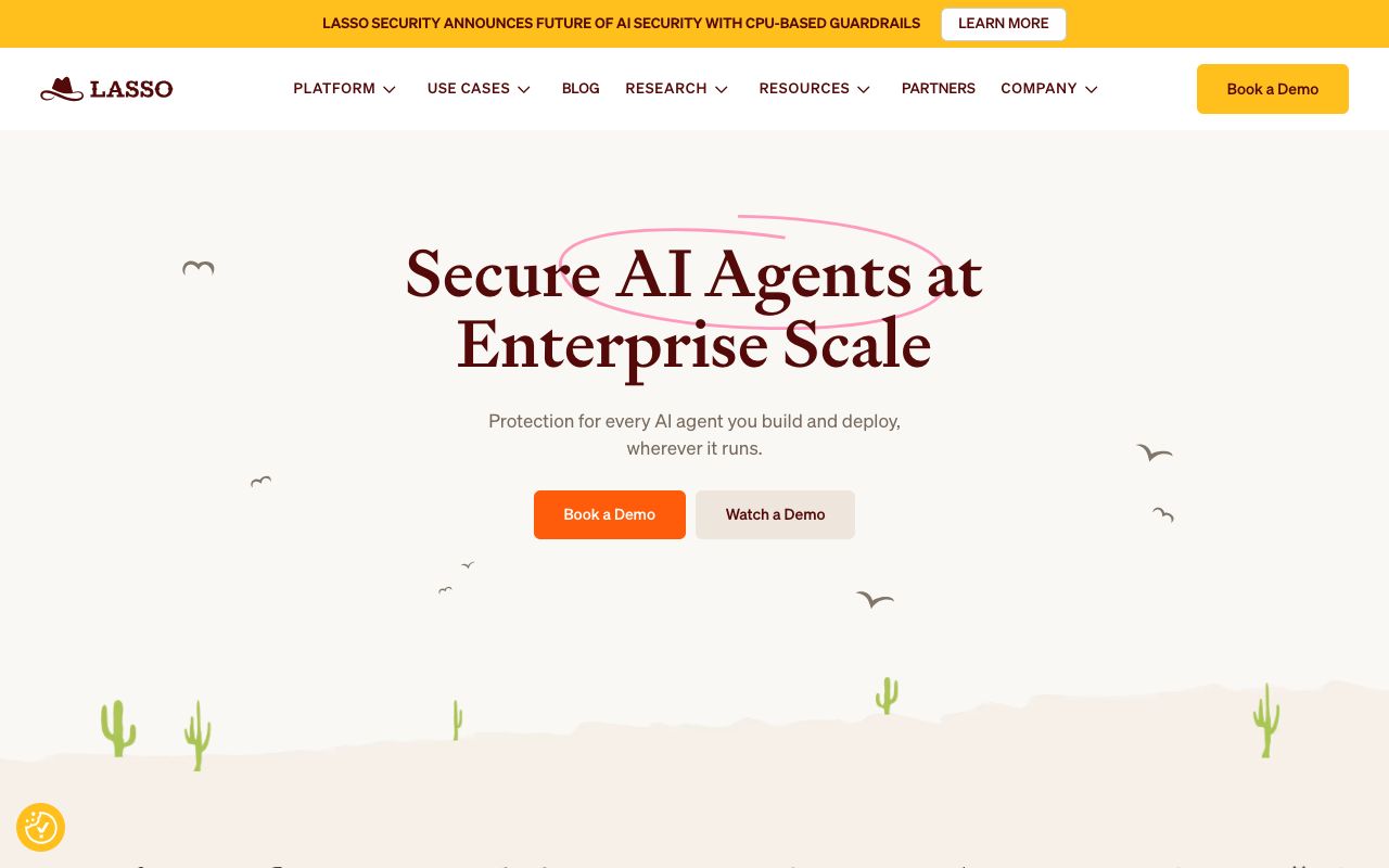 Lasso Security homepage