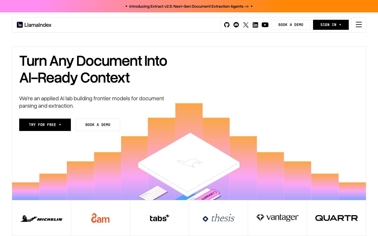 LlamaIndex homepage