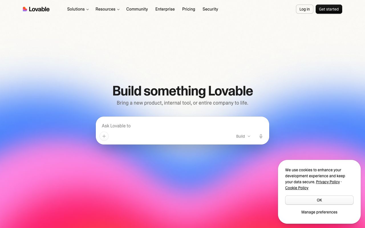 Lovable homepage