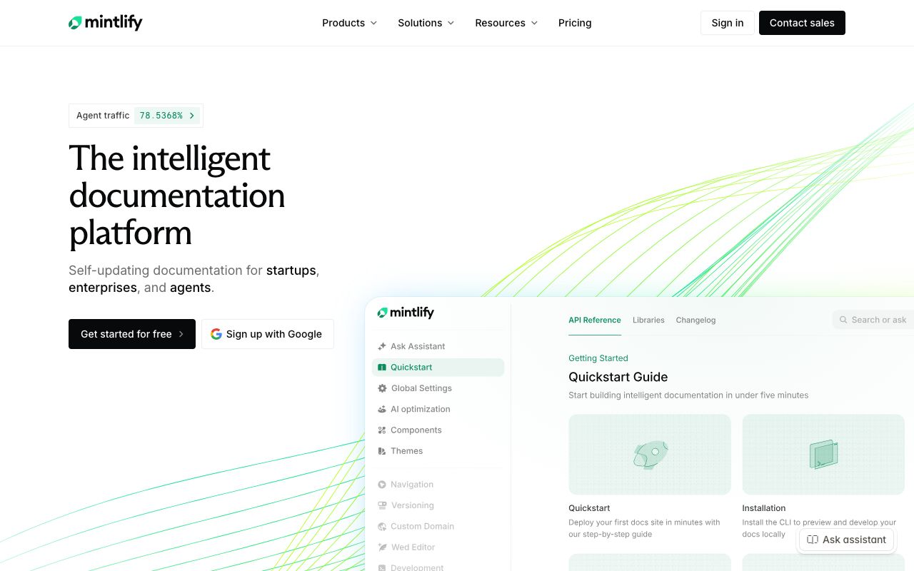 Mintlify homepage