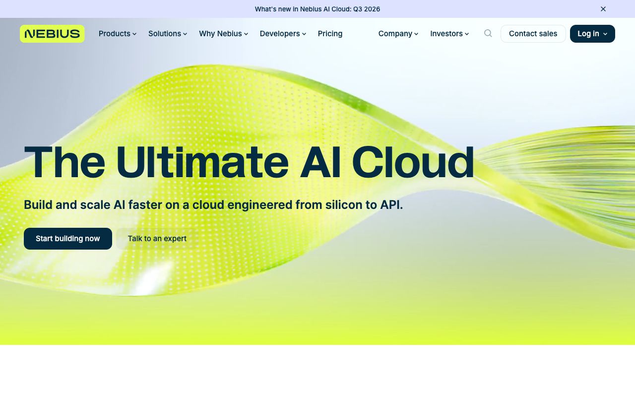 Nebius homepage