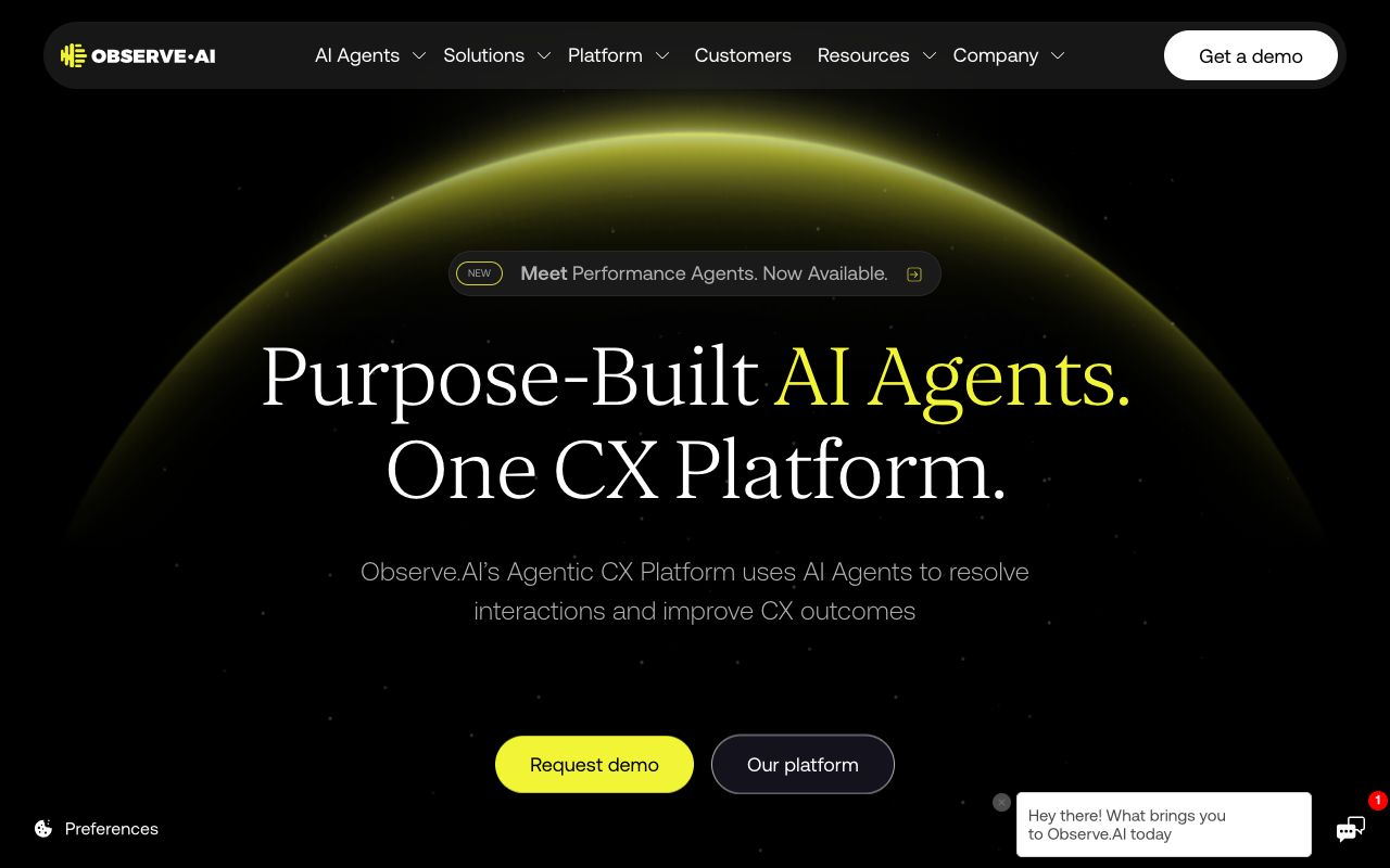 Observe.AI homepage