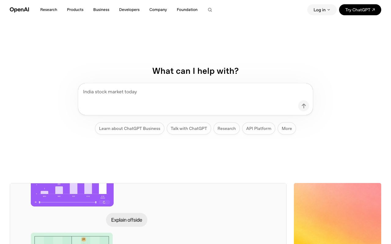 OpenAI homepage