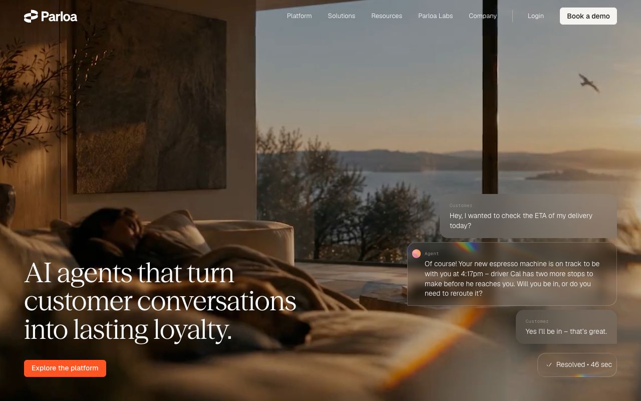 Parloa homepage
