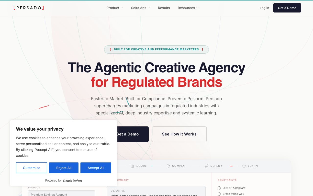 Persado homepage
