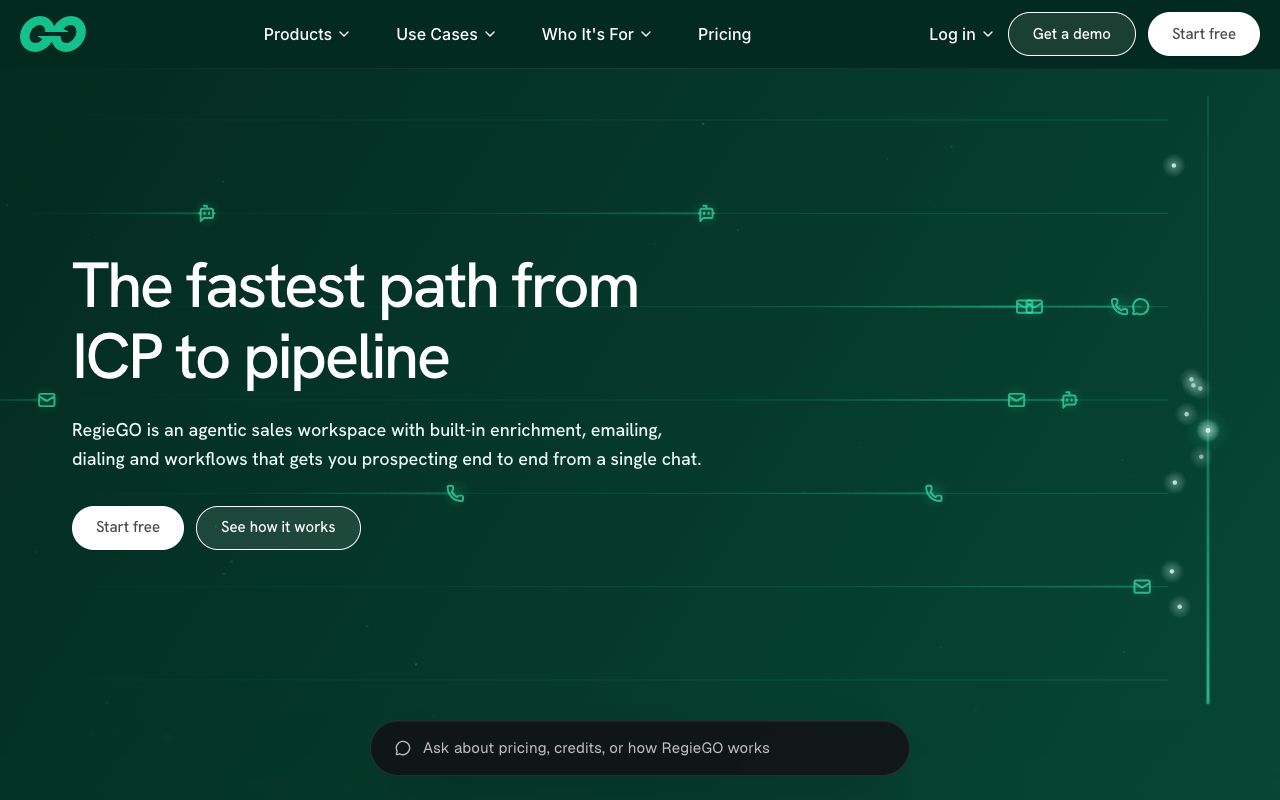Regie.ai homepage