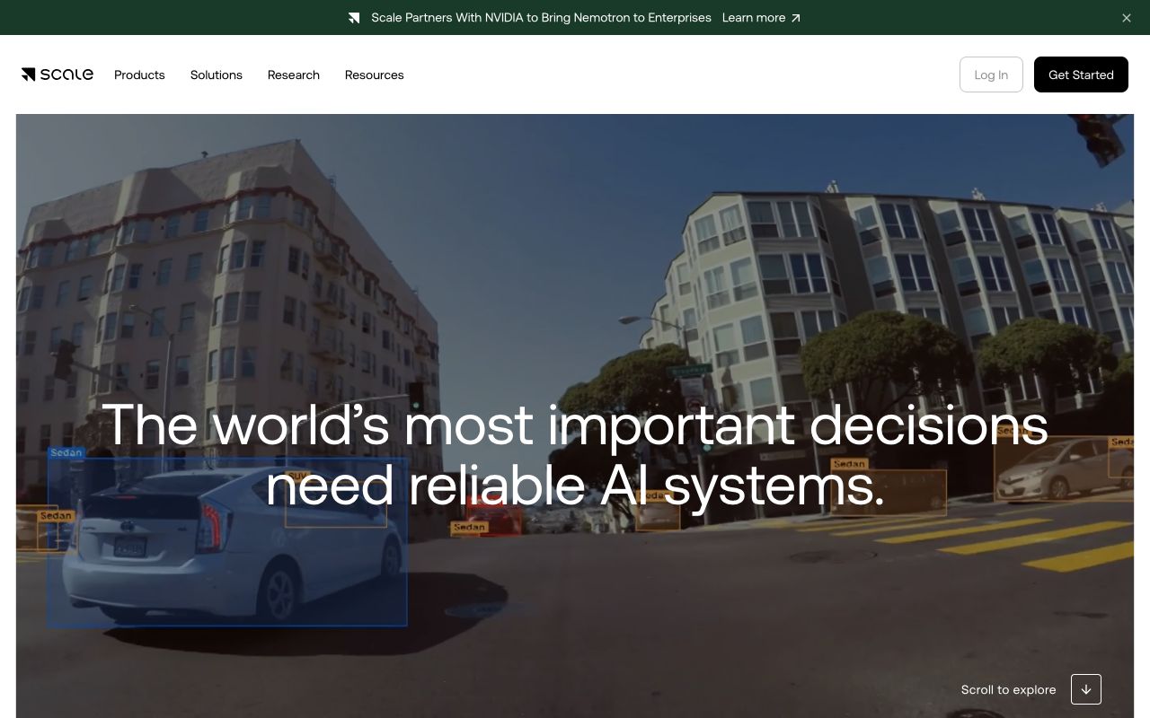 Scale AI homepage