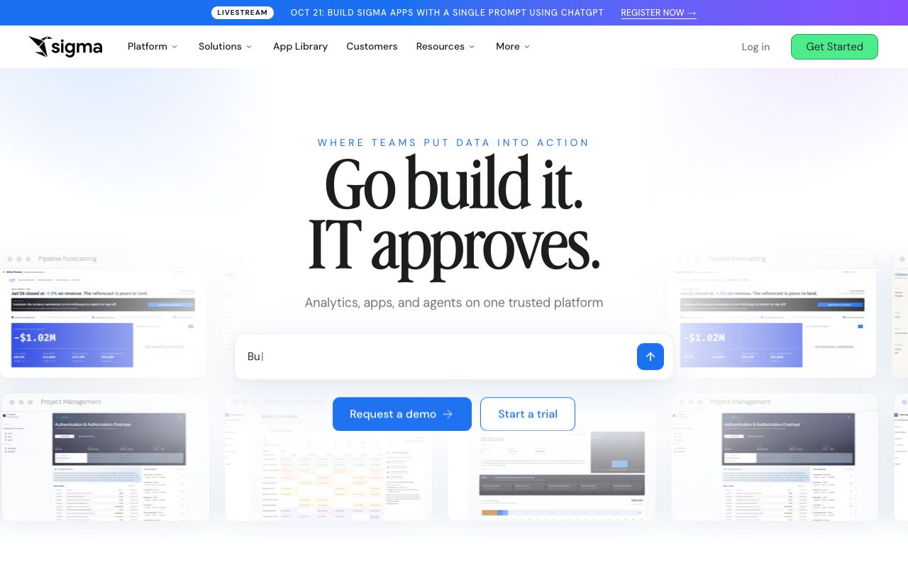 Sigma Computing homepage