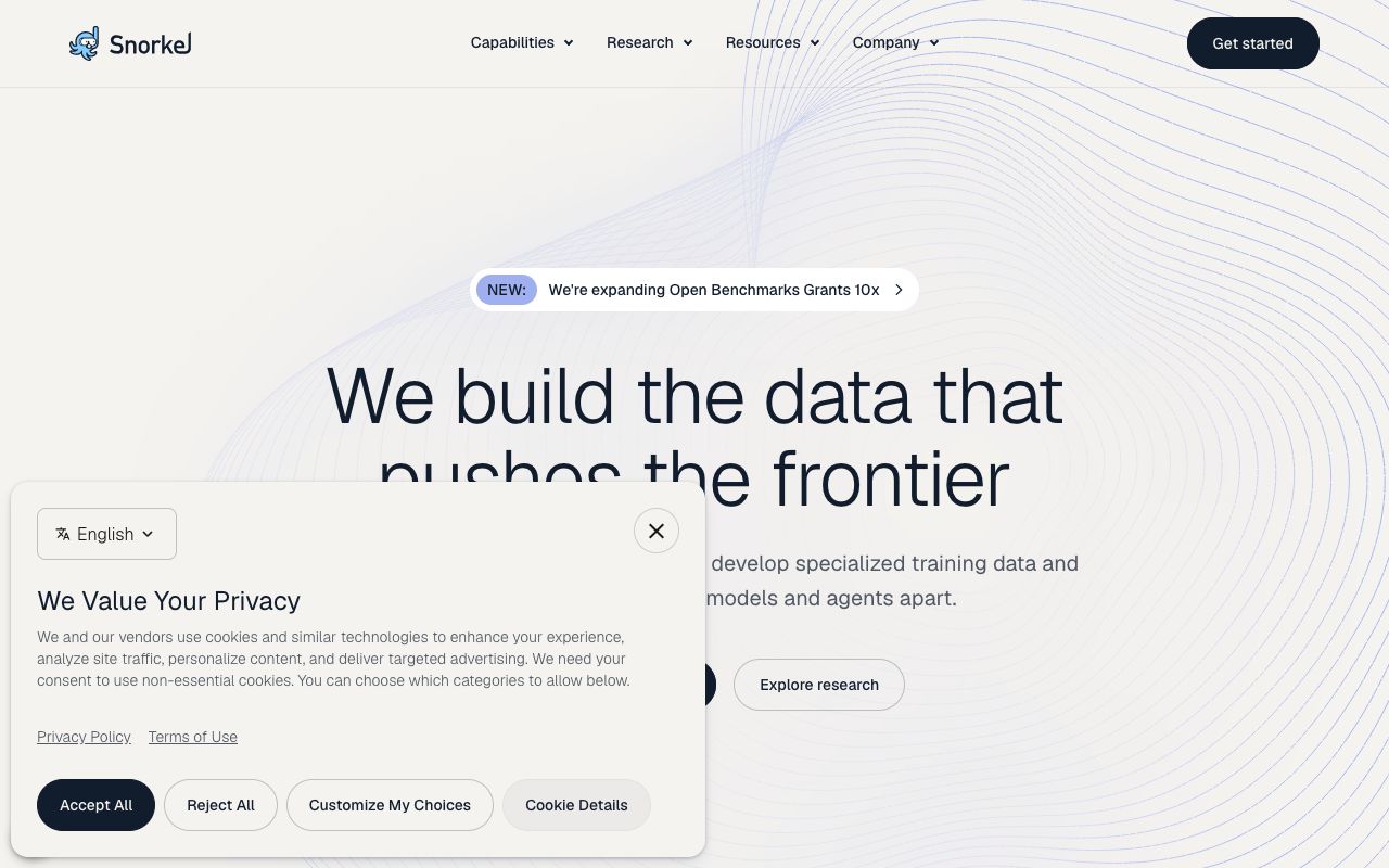 Snorkel AI homepage