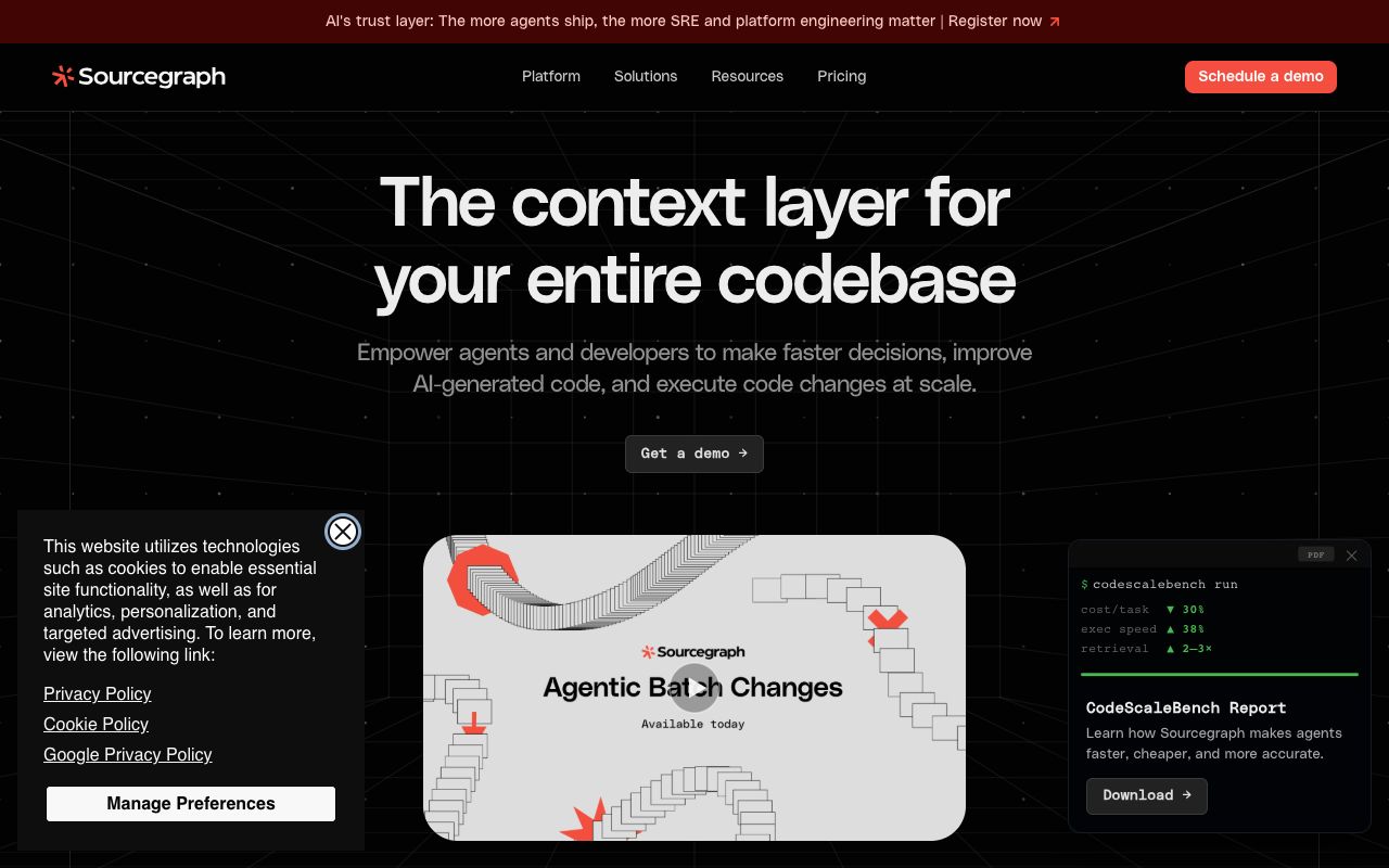 Sourcegraph homepage