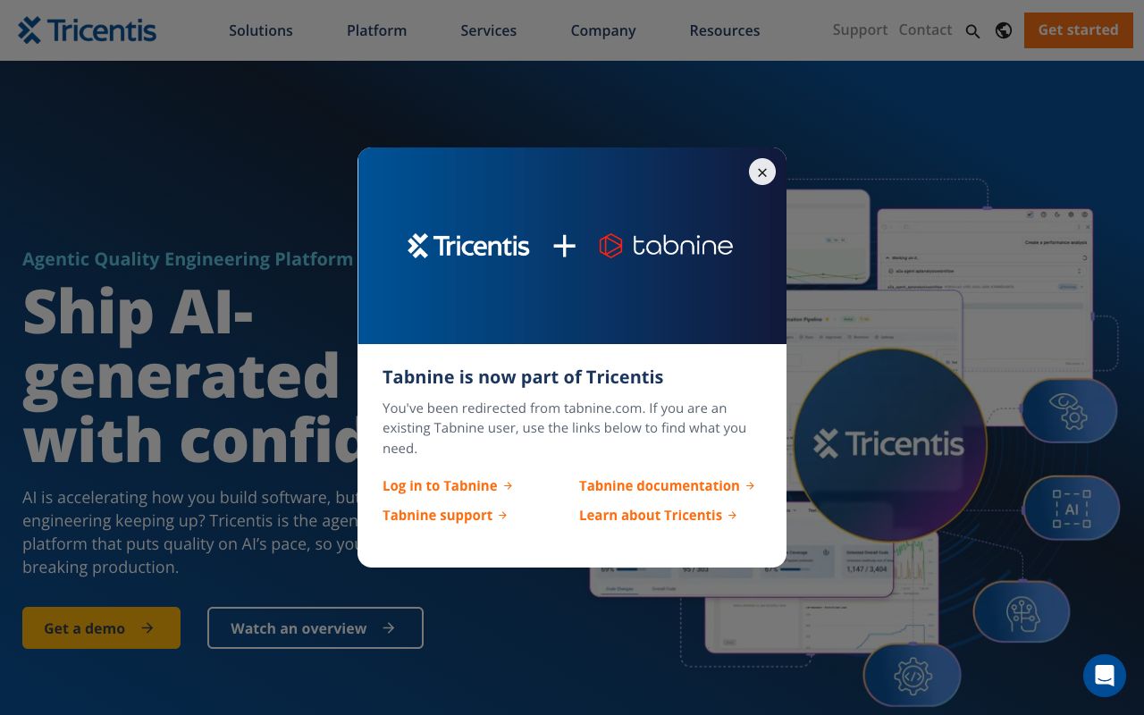 Tabnine homepage