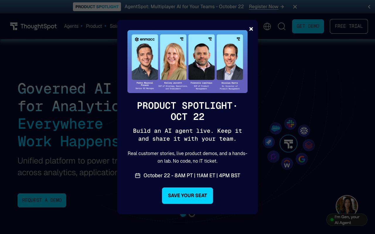 ThoughtSpot homepage