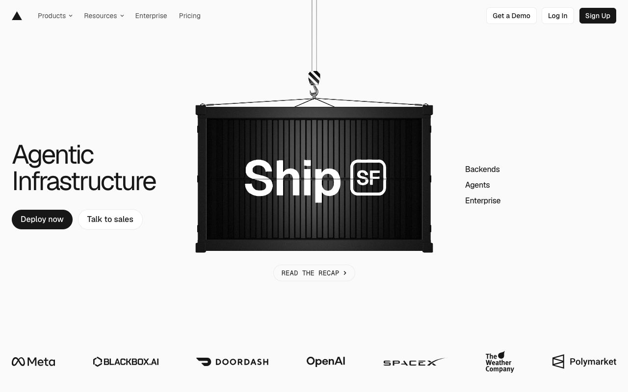 Vercel homepage