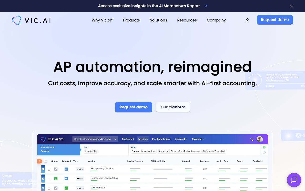 Vic.ai homepage